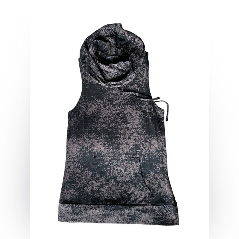 Threads 4 Thought Black and Gray Tank Top, Sleeveless Cowl Neck